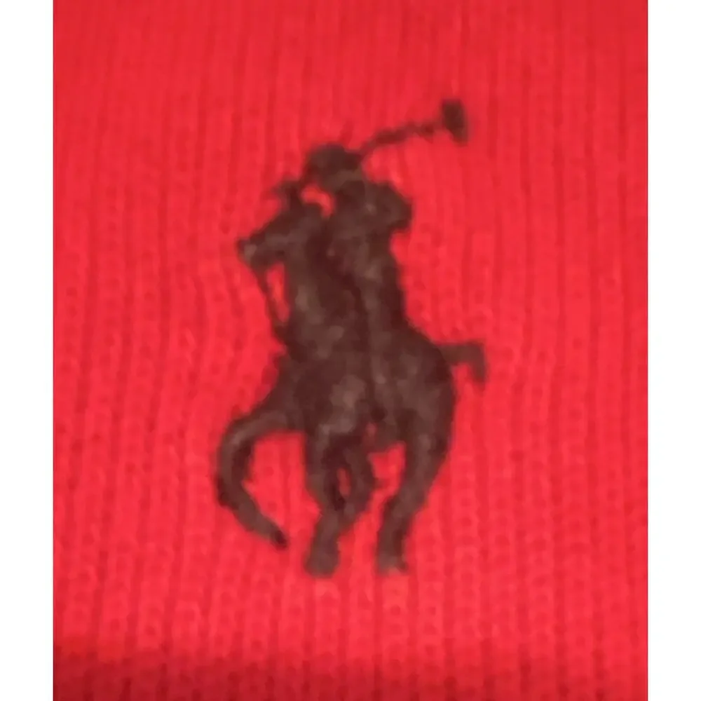 Polo Ralph Lauren Men's Red 1/4 Zip Mock Neck Knit Sweatshirt L Embroidered